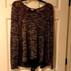 Sweater with chiffon inset